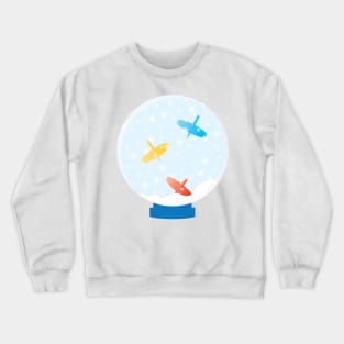 Snow Globe with Colorful Dreidels Crewneck Sweatshirt